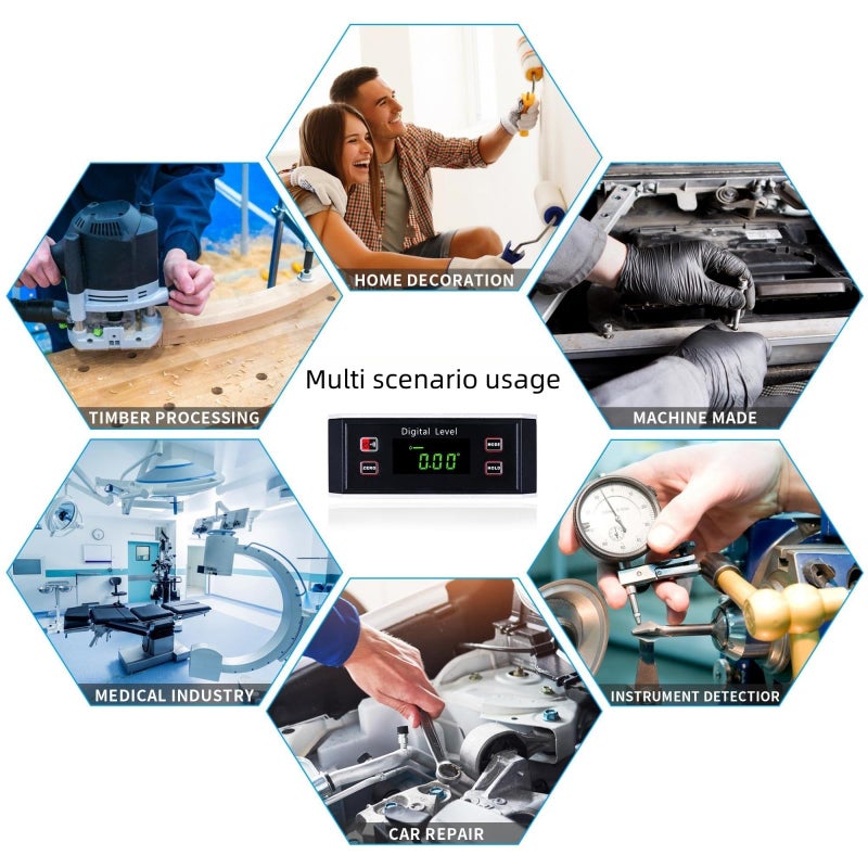 weikani Inclinometer  Digital Protractor/Level/Angle Finder and Gauge Tools with V-Groove Magnetic Base and Backlight - Dust and Waterproof IP65 Precision Smart Level(Not include battery) - Image 5